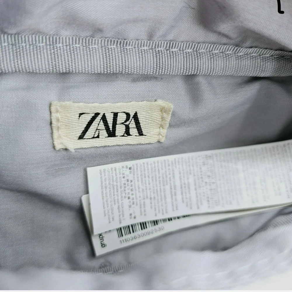 Zara Teddy Bear Fanny Pack Metallic Silver